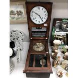 A President 31 day wall clock (in working order) and an oak case wall clock (not working)
