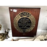 94 of 250 replica plaque for the world speed record for steam traction for LNER steam locomotive A4
