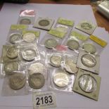 20 George V silver half crowns, approximately 280 grams.