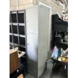 A metal locker unit