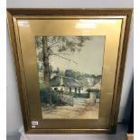 A watercolour cottage scene signed and dated Proudfoot 1886 (possibly W.