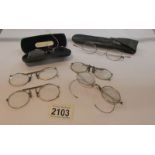 A good lot of vintage spectacles and pince nez.
