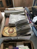 A quantity of old cigarette cases, EPNS bags,