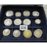 A collection of Chinese coins including 7 marked AG 999, 1oz.