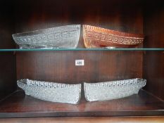 4 Victorian and early 20th C pressed glass boats including Grace Darling