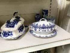 A Victorian cheese dish and stand, tureen and stand,