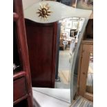 An Art Deco style bevel edge mirror with frosted glass backing A/F