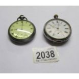 A silver H Samuel 'Acme Lever' pocket watch and a base metal H.J.Mansell, Gainsborough pocket watch.