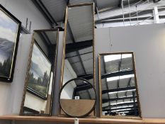 4 gilt framed mirrors