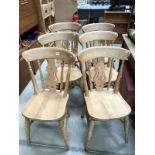 A set of 6 pine kitchen/dining chairs