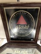 A Bass advertising mirror