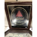 A Bass advertising mirror