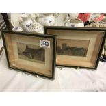 2 framed and glazed c 19th/20th watercolours,