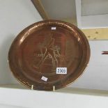 A copper Johnny Walker drinks tray.