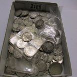 Approximately 430 grams of UK silver shillings.