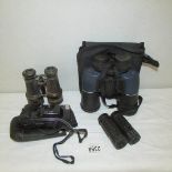 3 pairs of binoculars and a camera.