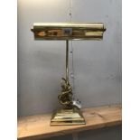 A brass bankers table/desk lamp