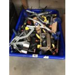 A box of G clamps and speed clamps etc.