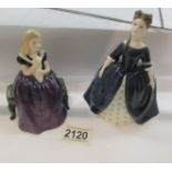 2 Royal Doulton figurines - Debbie 1968 and Affection 1964.