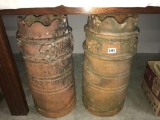 2 terracotta chimney pots