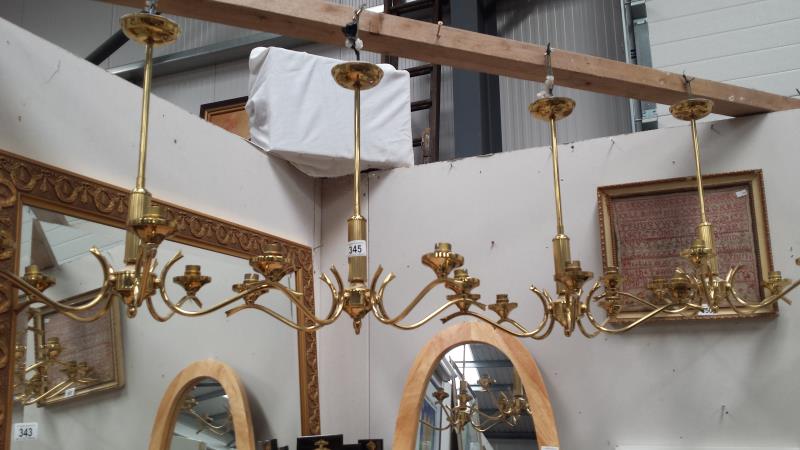 4 gilt 5 arm chandeliers