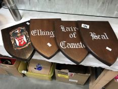 4 wall heraldic plaques