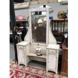 A shabby chic painted dressing table