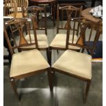 A set of 4 Edwardian inlaid dining chairs