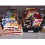 A mixed lot of vintage games including Battling Tops, Crash Tower, Ants in the Pants,