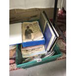 A box of royalty printed ephemera and collectors plates