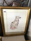 An Andy Warhol (1928-1987) plated signed lithographical print of a cat published by Neus in
