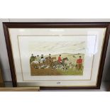 A Vincent Haddelsey (1934-2010) pencil signed limited edition lithographic print 176/200 hunting