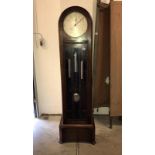 A 1930's Enfield long case clock with 3 weights and pendulum