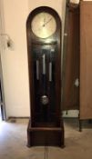 A 1930's Enfield long case clock with 3 weights and pendulum