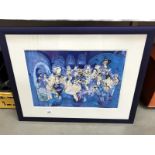 A framed and glazed watercolour 'artistic' crown scene