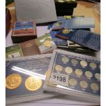 A set of George VI sixpences (1937-1952) together with a quantity of commemorative coins,