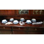 A 6 place Japanese blue & white soup set