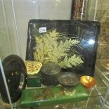 A mixed lot of lacquer ware etc.