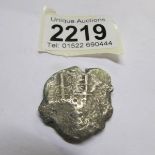 A Princess Louisa shipwrecked coin, metal: silver, Obverse: crowned pillars and waves,