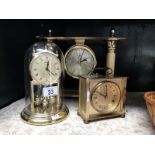 3 gilded mantle clocks