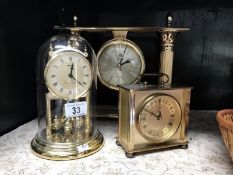 3 gilded mantle clocks