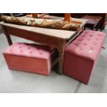 2 pink fabric bedroom blanket boxes