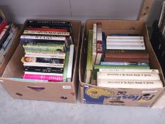 2 boxes of assorted books including military history, fishing, shooting etc.