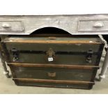 A bound steamer trunk