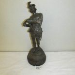 A spelter figure of a rifle man.