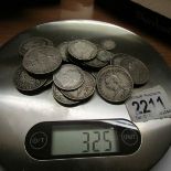 Approximately 320 grams of Victorian silver coins.