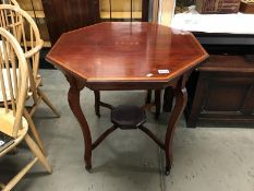 An inlaid octagonal side table