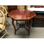 An inlaid octagonal side table