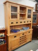 A large modern solid oak dresser