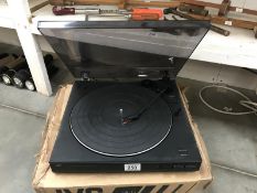 A boxed JVC AL-E31BK turntable record player